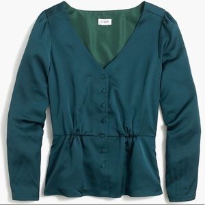 J. Crew Satin back crepe button-front blouse